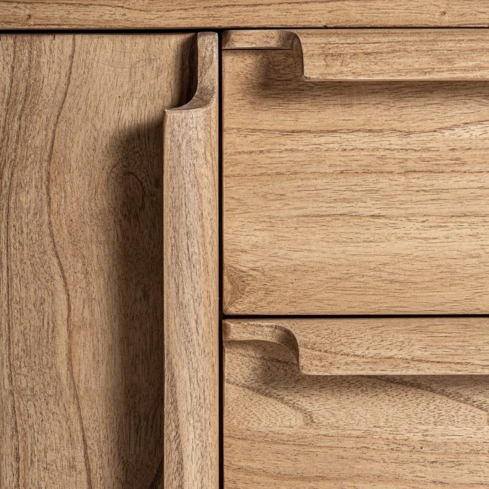Aparador 2 Puertas 3 Cajones Madera Mindi Natural, 180 Cm