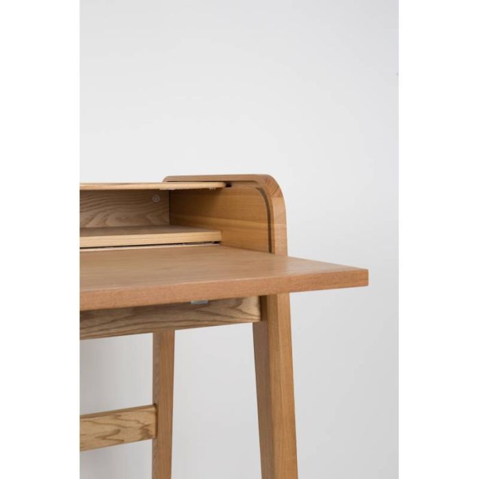 Mesa Escritorio Retráctil Madera Natural, 110 Cm