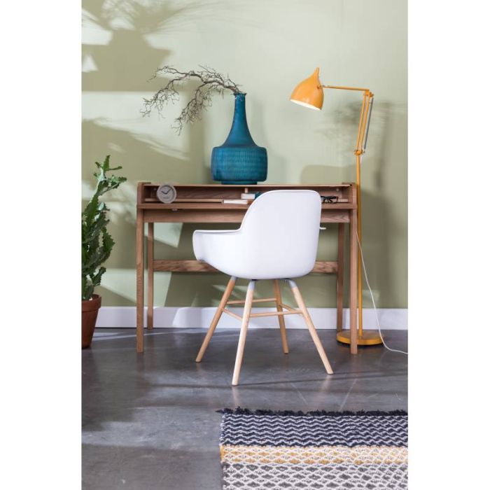 Mesa Escritorio Retráctil Madera Natural, 110 Cm