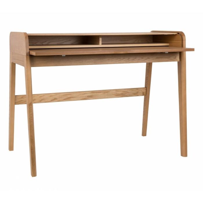 Mesa Escritorio Retráctil Madera Natural, 110 Cm