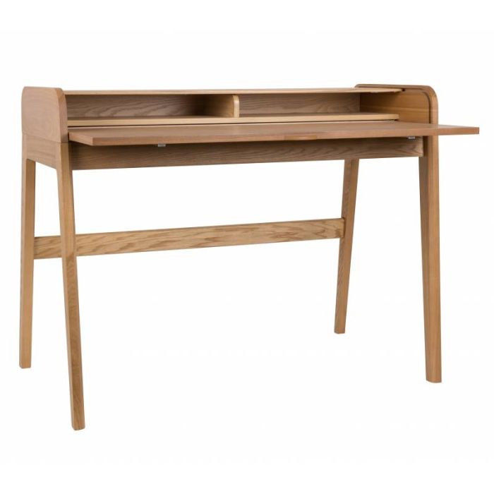 Mesa Escritorio Retráctil Madera Natural, 110 Cm