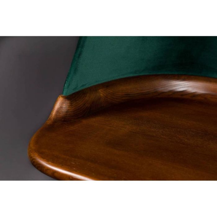 Escritorio Madera Fresno Tapizado Terciopelo Natural/Verde, 110 Cm