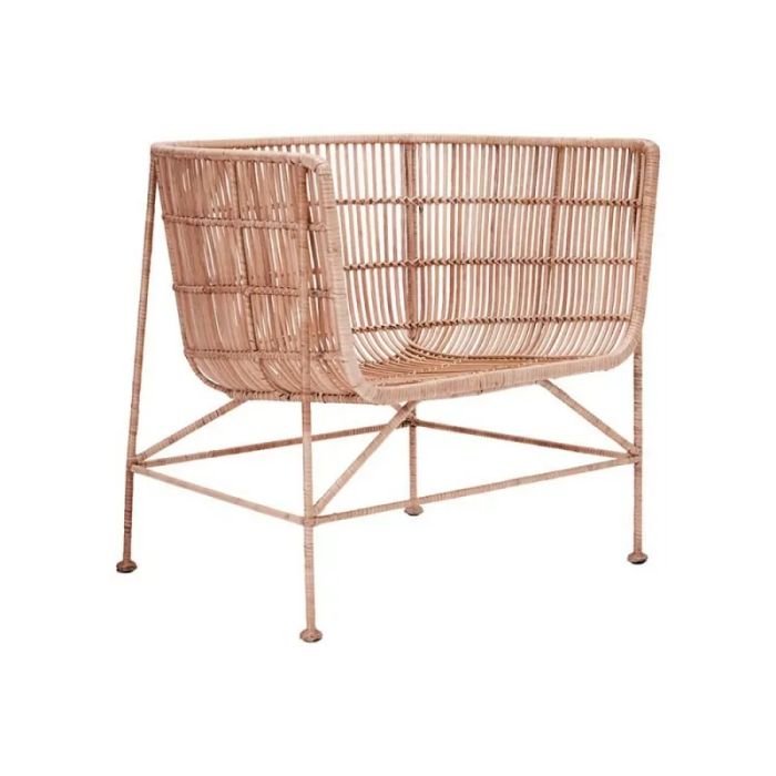 Sillón Terraza Ratán Hierro Natural, 65'5 Cm