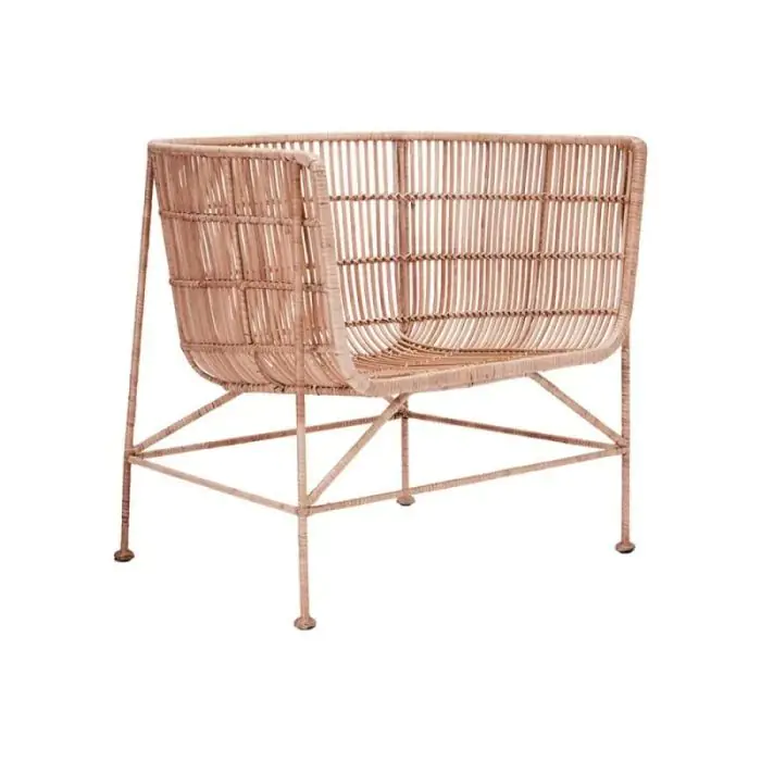 Sillón Terraza Ratán Hierro Natural, 65'5 Cm