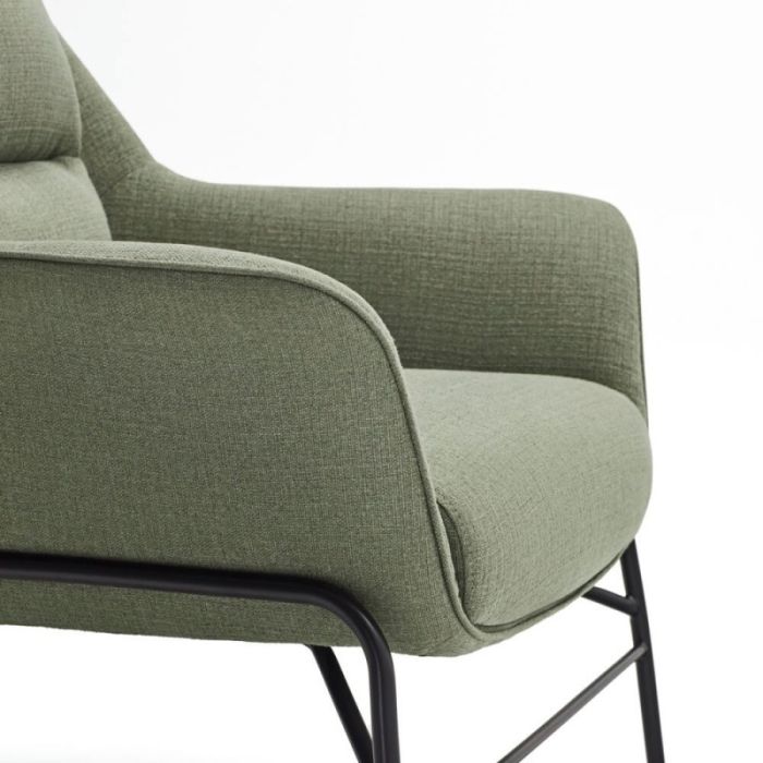 Sillón Tela Metal Verde, 87 Cm