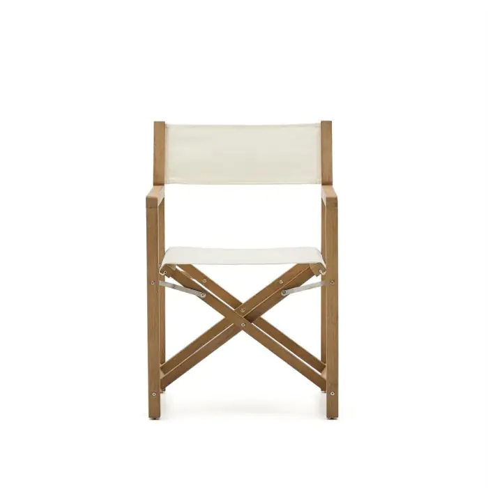 Silla Plegable Exterior Blanco Madera Maciza Acacia, 56 Cm