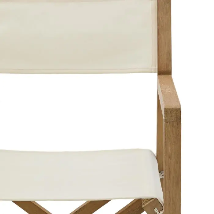 Silla Plegable Exterior Blanco Madera Maciza Acacia, 56 Cm