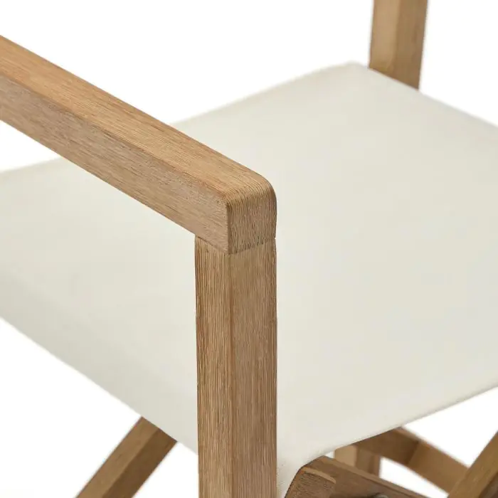 Silla Plegable Exterior Blanco Madera Maciza Acacia, 56 Cm
