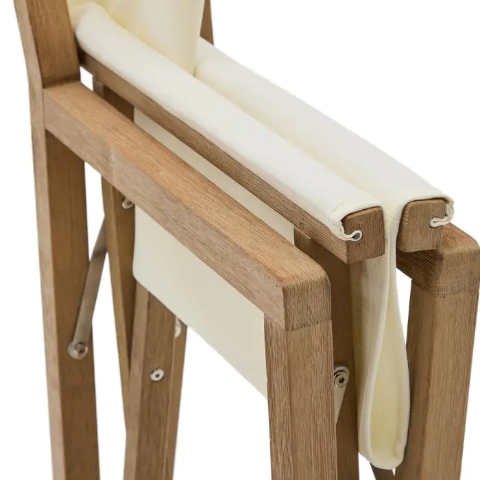 Silla Plegable Exterior Blanco Madera Maciza Acacia, 56 Cm