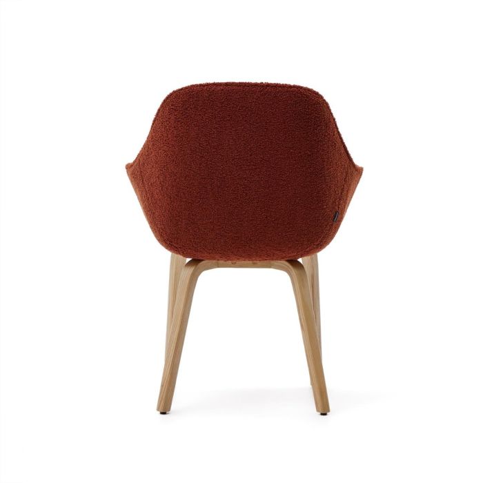 Silla Tejido Borreguito Terracota Madera Fresno Natural, 63 Cm