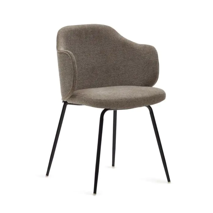 Silla Yunia Estilo Moderno Marrón Negro, 56 Cm