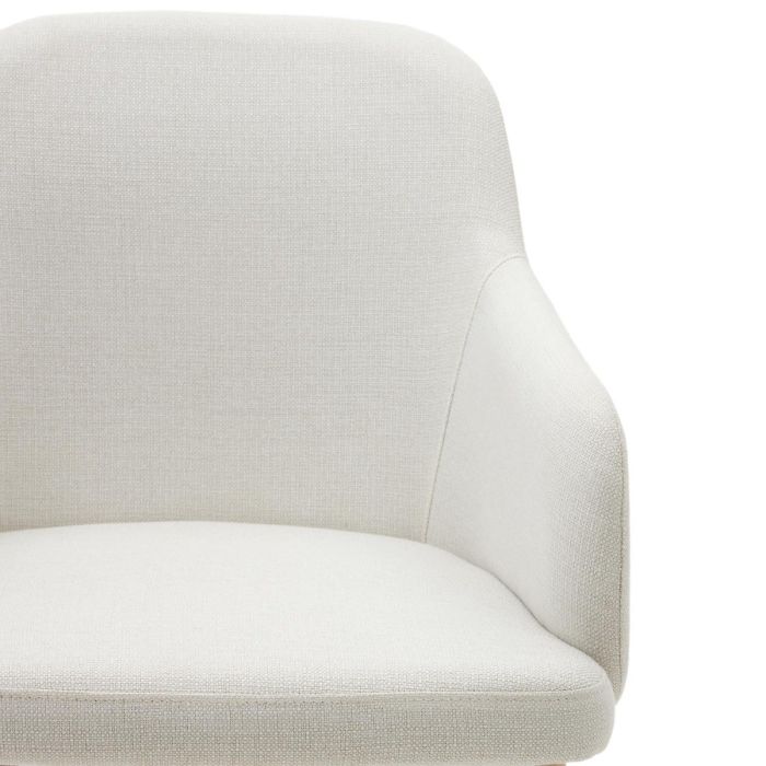 Silla Chenilla Beige Madera Haya, 56 Cm
