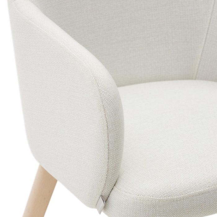Silla Chenilla Beige Madera Haya, 56 Cm