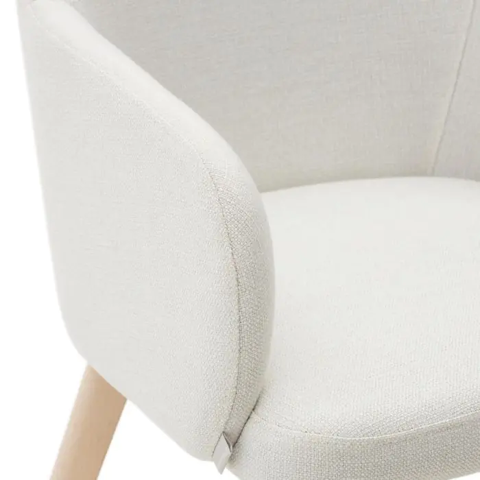 Silla Chenilla Beige Madera Haya, 56 Cm
