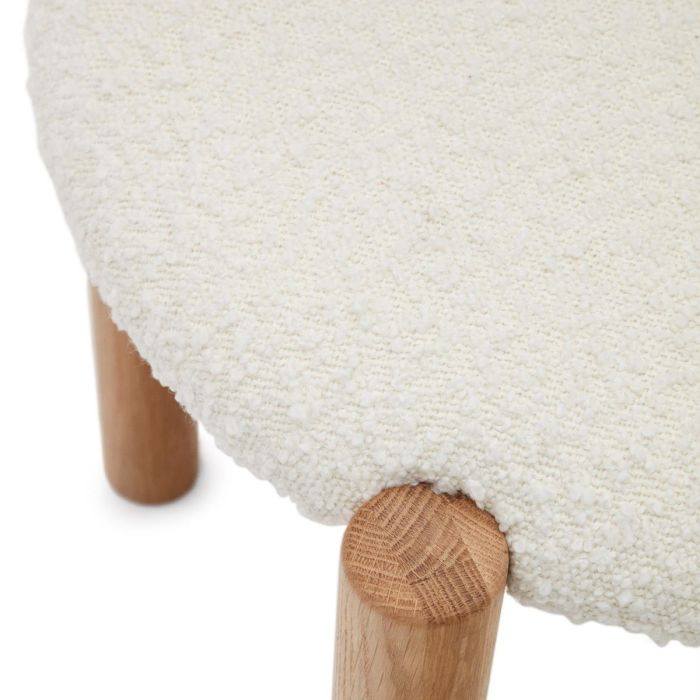 Silla Borreguito Blanco Madera Roble Natural, 51 Cm