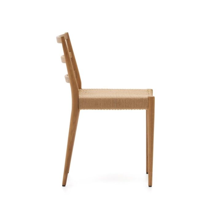 Silla Asiento Cuerda Madera Roble Natural, 47 Cm