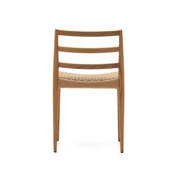 Silla Asiento Cuerda Madera Roble Natural, 47 Cm