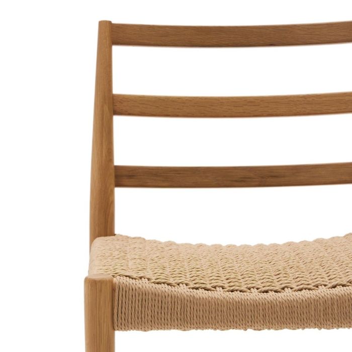 Silla Asiento Cuerda Madera Roble Natural, 47 Cm