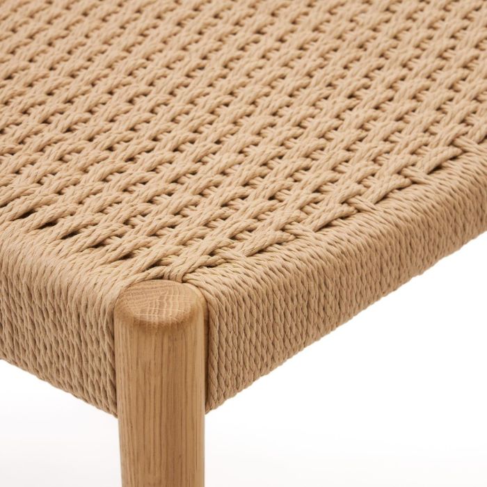 Silla Asiento Cuerda Madera Roble Natural, 47 Cm