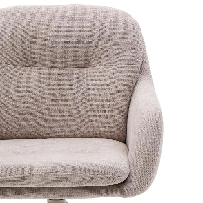 Silla Giratoria Chenilla Beige Acero, 59 Cm