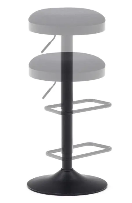 Taburete Chenilla Negro Acero Negro Mate, 42'5 Cm
