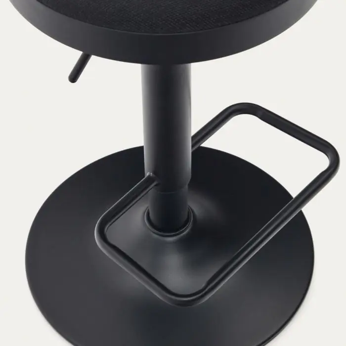 Taburete Chenilla Negro Acero Negro Mate, 42'5 Cm