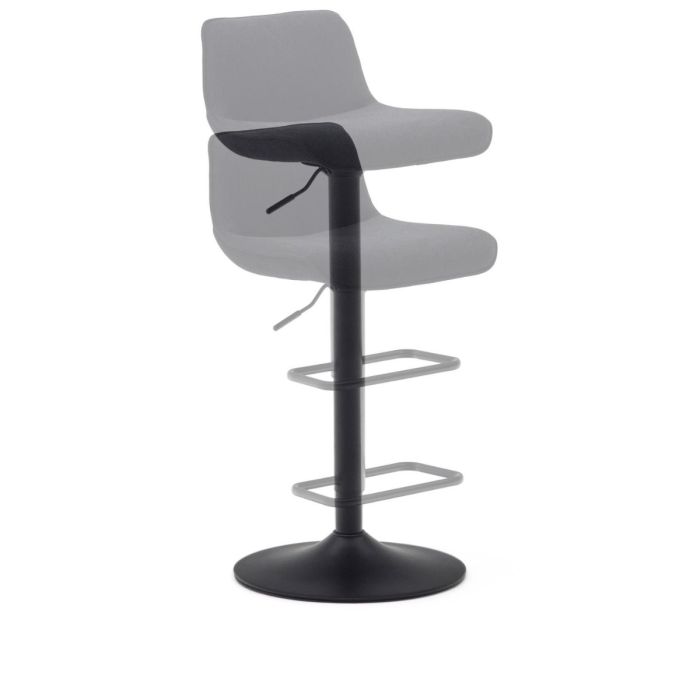 Taburete Chenilla Negro Base Acero Negro Mate, 44'5 Cm