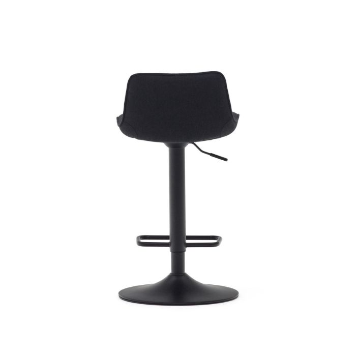 Taburete Chenilla Negro Base Acero Negro Mate, 44'5 Cm