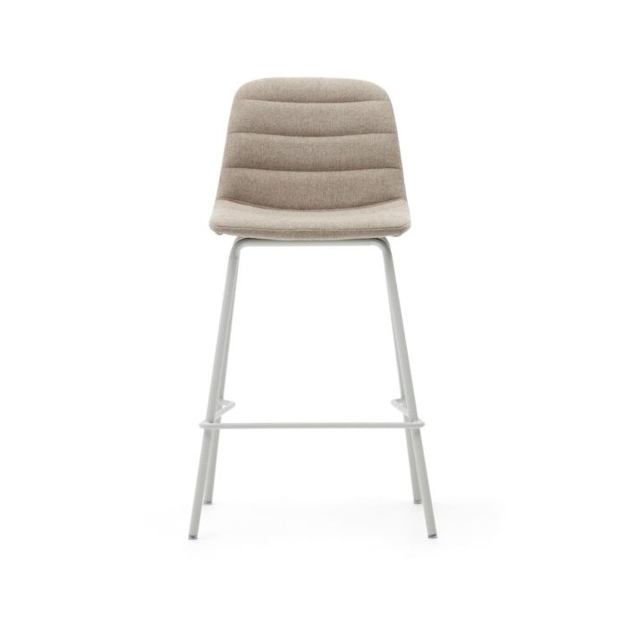 Taburete Zunilda Moderno Beige Blanco Mate, 51 Cm