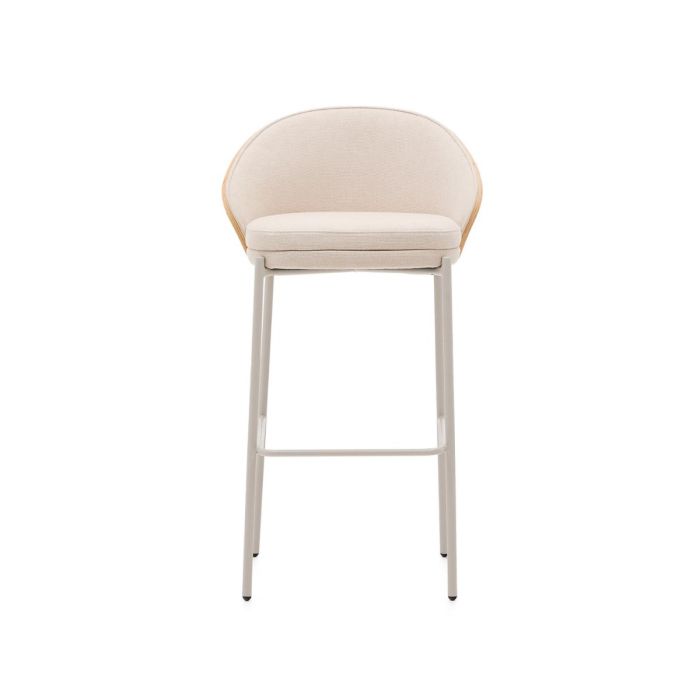 Taburete Chenilla Beige Chapa Fresno Natural Metal, 54 Cm