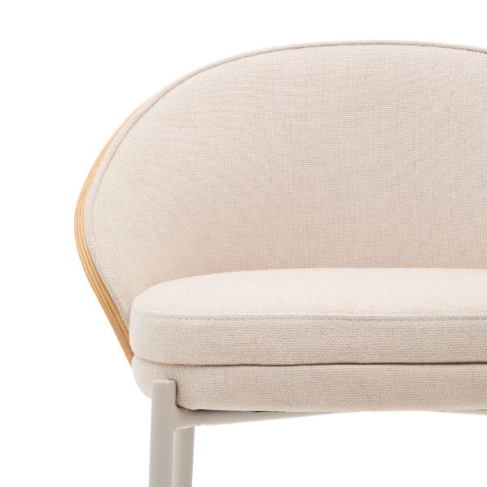 Taburete Chenilla Beige Chapa Fresno Natural Metal, 54 Cm