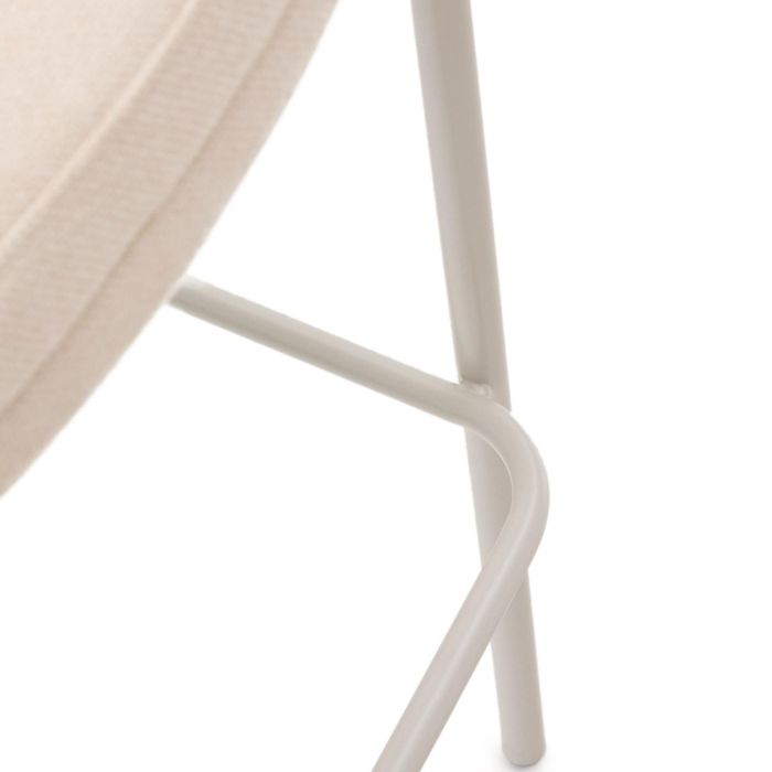 Taburete Chenilla Beige Chapa Fresno Natural Metal, 54 Cm