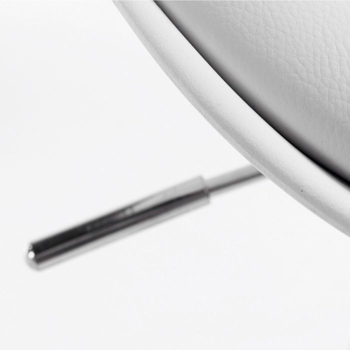 Taburete Símil Piel Blanco Acero Plateado, 38'5 Cm