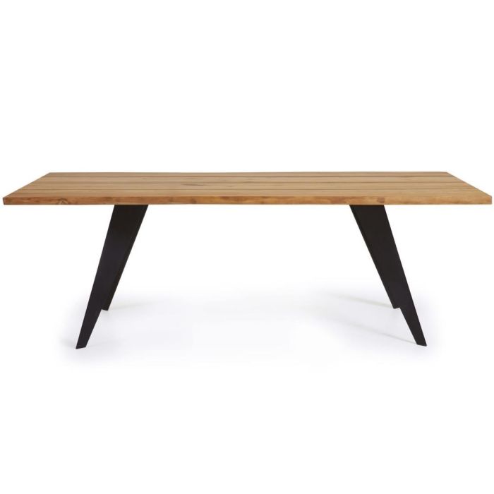 Mesa Comedor Koda Estilo Industrial Natural Madera Roble Mdf, 160 Cm