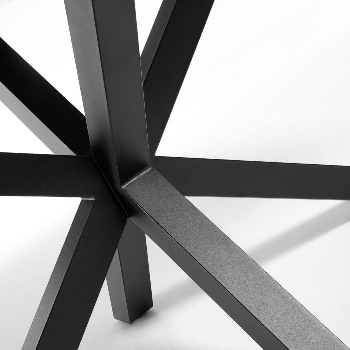 Mesa Porcelánico Blanco Acero Negro