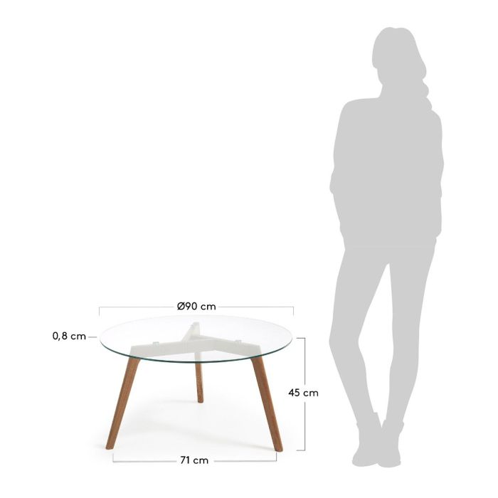 Mesa de centro Escandinava Madera Y Cristal