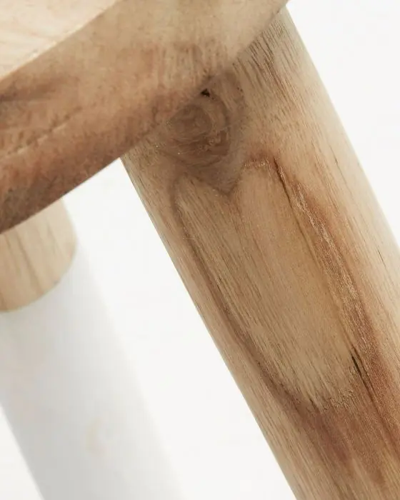 Taburete Madera Teca Natural, 30 Cm