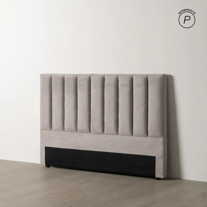 Cabecero en madera tapizada en tejido y nylon gris 160 cm