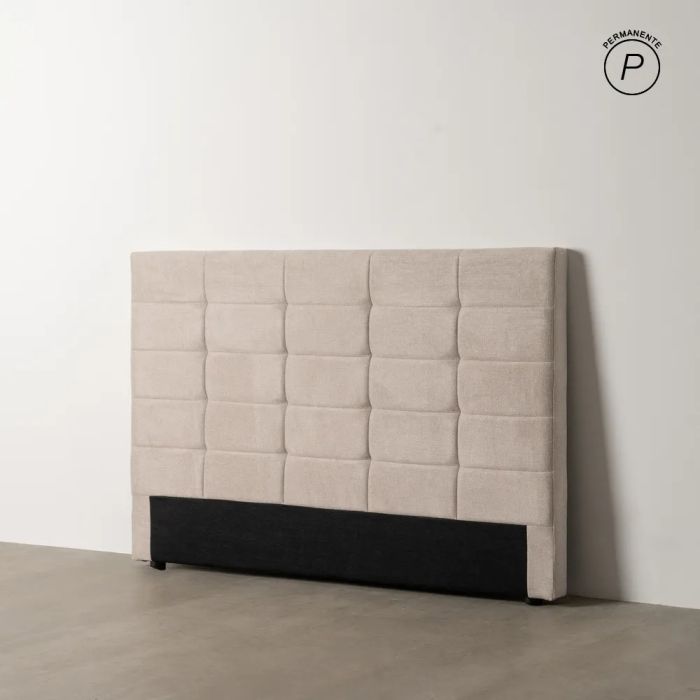 Cabecero en madera tapizada en tejido y nylon beige 160 cm
