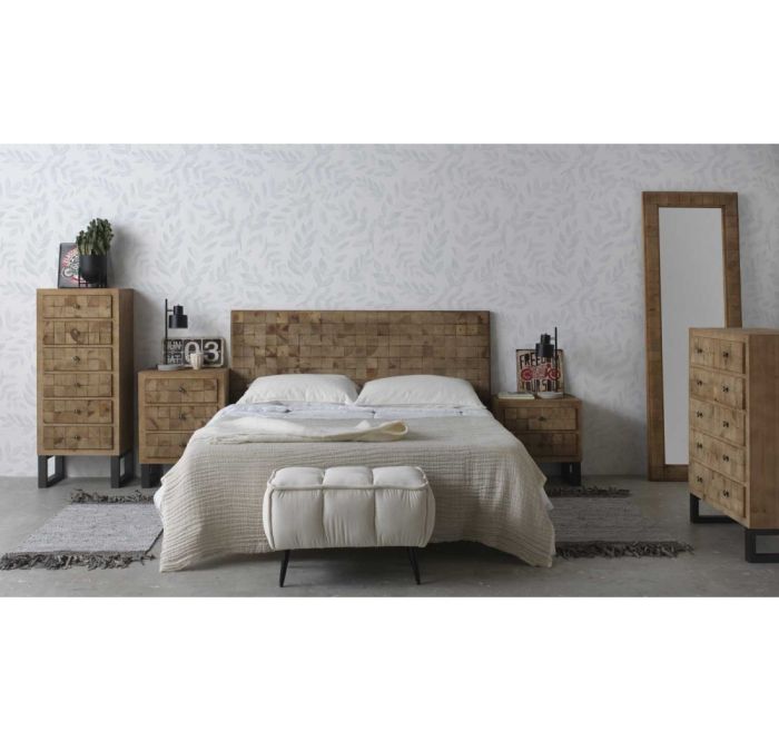 Cabecero Bloques Chapa Madera Abeto, 164'5 Cm