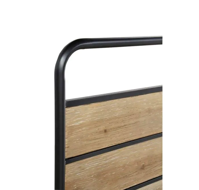 Cabecero Estilo Industrial Natural Chapa Madera Abeto Negro Hierro, 165 Cm