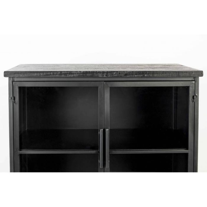 Vitrina Madera Lacada Negro, 133 Cm