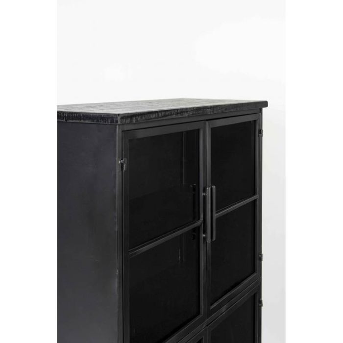 Vitrina Madera Lacada Negro, 133 Cm