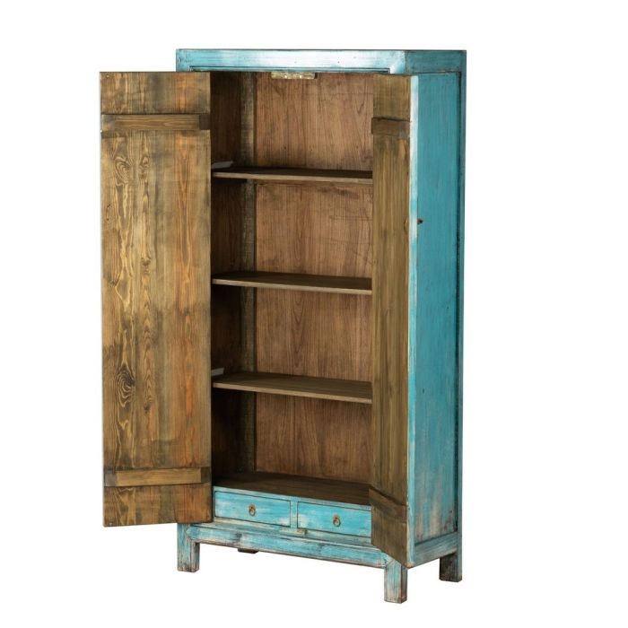 Armario Azul Turquesa Madera Pino Reciclado, 100 Cm