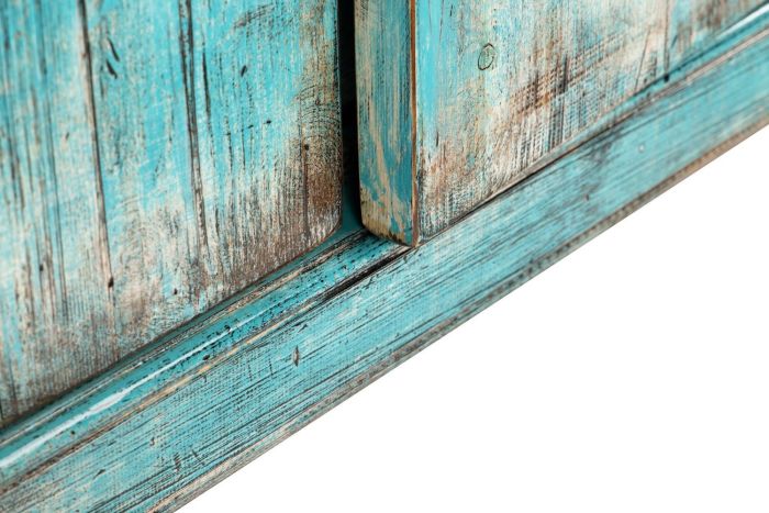 Armario Azul Turquesa Madera Pino Reciclado, 100 Cm