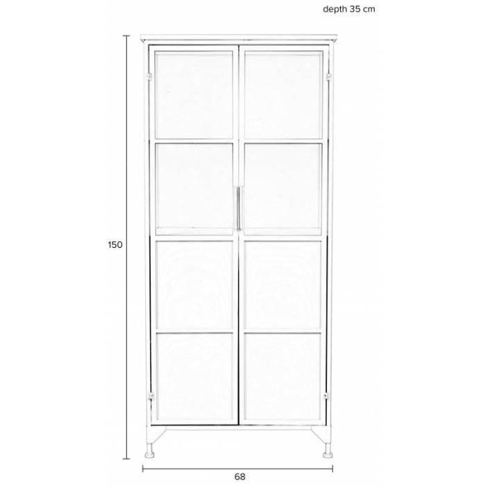 Vitrina Metal Cristal Blanco, 150 Cm