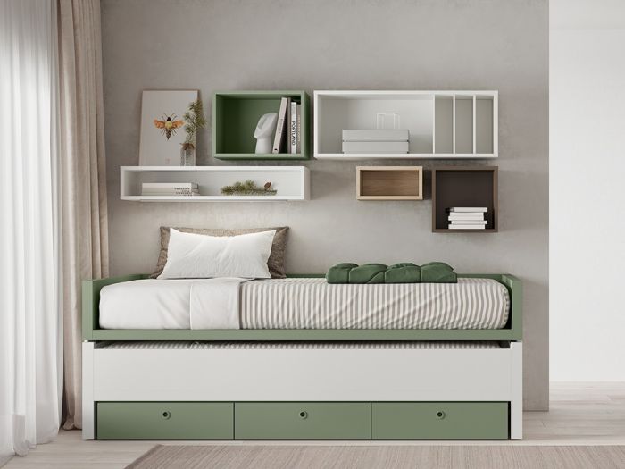 Cama Compacta 90 x 190 Cajones Flow 36