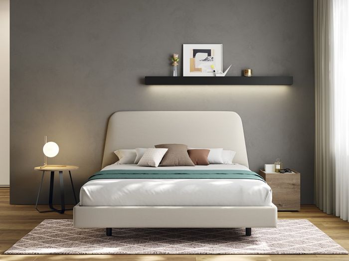 Cama Habitación Trapez Tapizada Kalm