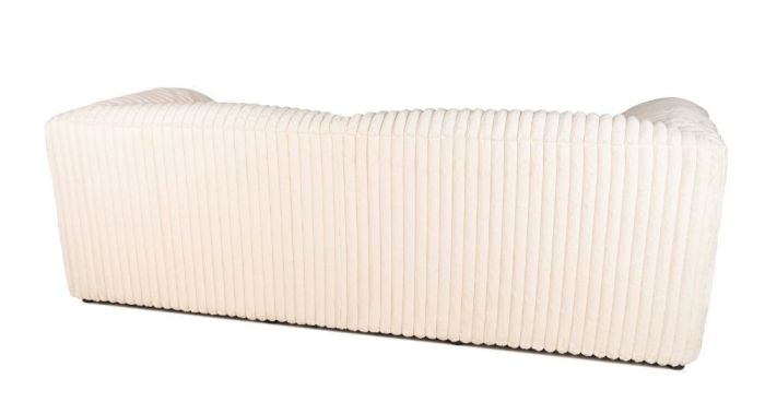 Sofá 3 Plazas Tejido Acanalado Blanco, 224 Cm