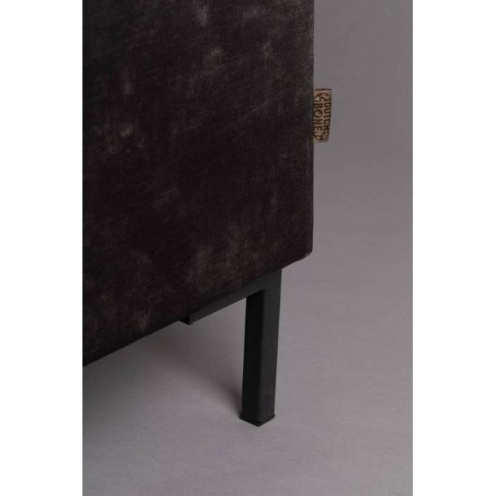Sofá Houda Tejido Gris Antracita Metal, 202 Cm
